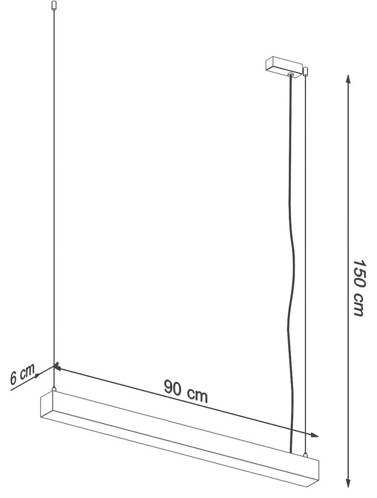 Závesné LED svietidlo Pinne 90, 1x LED 25w, 3000k, b