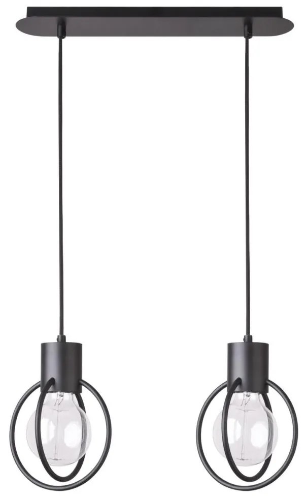 Luster na lanku AURA 2xE27/60W/230V čierna