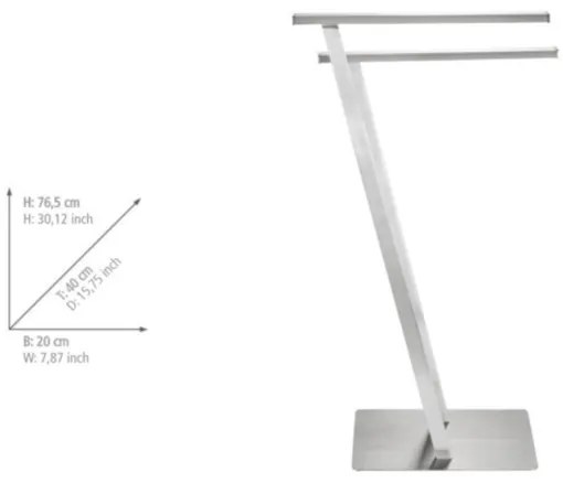 WENKO 24397100 - Držiak uterákov LIRIO 20x76,5 cm nerez/satén