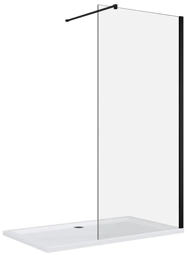 Sprchová Stena WALK-IN Fiord 100x195 čierny profil