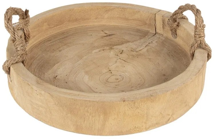 Drevený guľatý podnos - Ø 35 * 6 cm