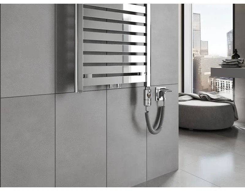 Mexen Uran, elektrické vykurovacie teleso 800x500 mm + vykurovacia tyč 300 W, chrómová, W105-0800-500-2300-01