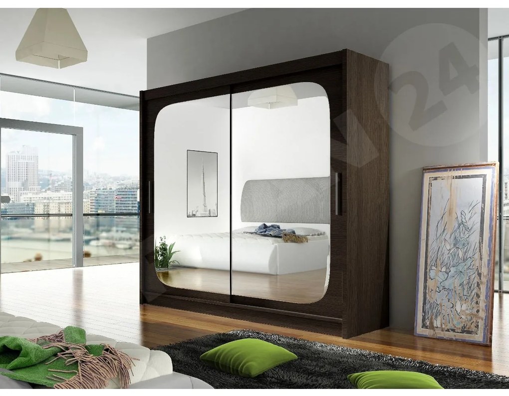 Skriňa London VIII, Farby: kašmír, Osvetlenie: osvetlenie LED RGB - farebné