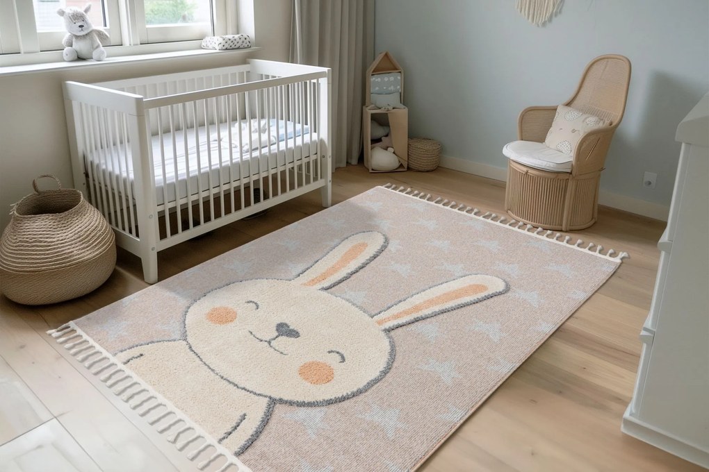 Detský kusový koberec My Fano 390 Rabb, 120x170, béžová, detská izba, Obsession