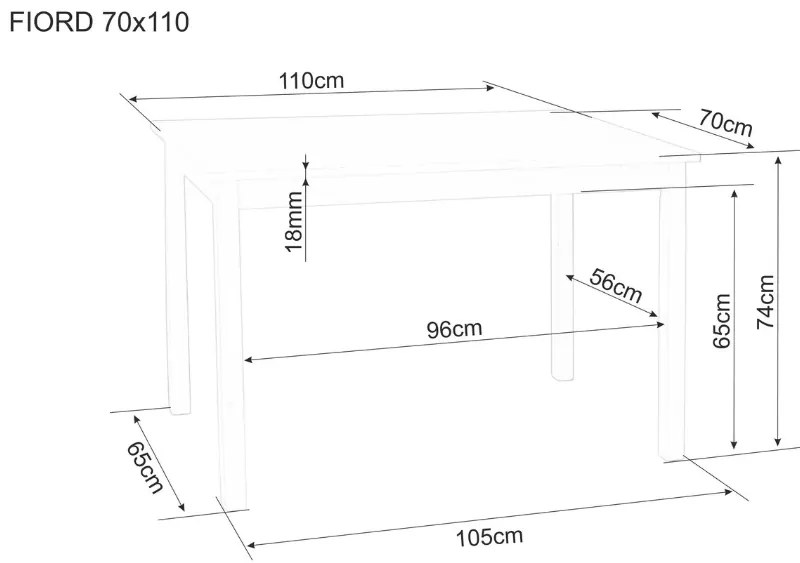 Jídelní stůl Fiord 110 cm bílý