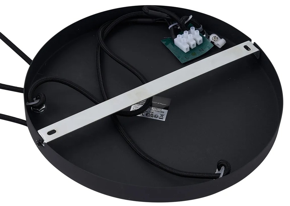 Moderné závesné svietidlo čierne s dymovým sklom 3-svetlá - Sheena