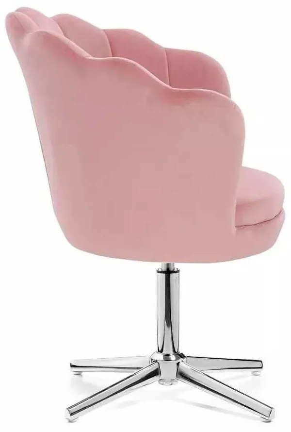 LuxuryForm DESIGN Kreslo FREY VELUR na striebornom kríži - ružové