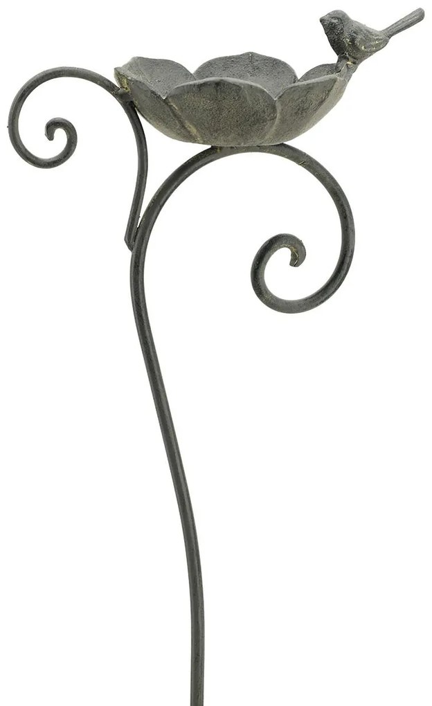 Zapichovacie napájadlo pre vtáky Kara, 99x26 cm, kov, sivá