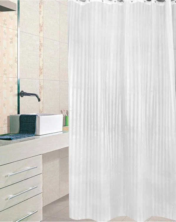 Aqualine Aqualine, Sprchový záves 180x200cm, polyester, biela, ZP001