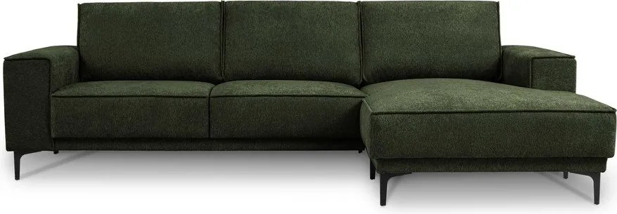 Zelená ženilková rohová pohovka (pravý roh/s leňoškou) Copenhagen – Scandic