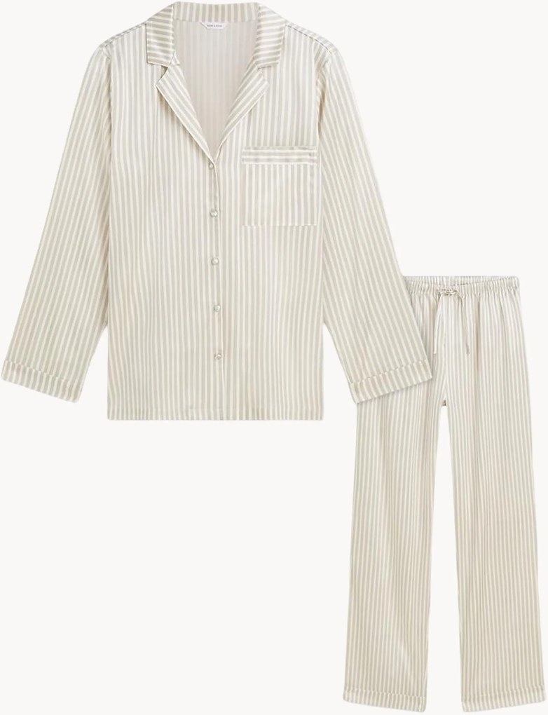 Dámske hodvábne pyžamo Striped