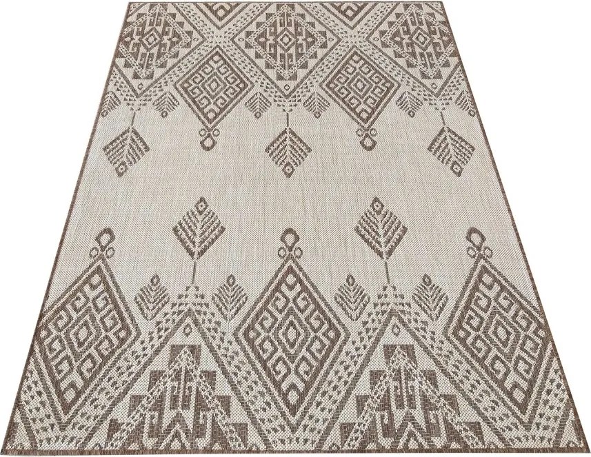 DY Obojstranný hnedý koberec s geometrickým vzorom Zara 13 Rozmer: 120x170 cm