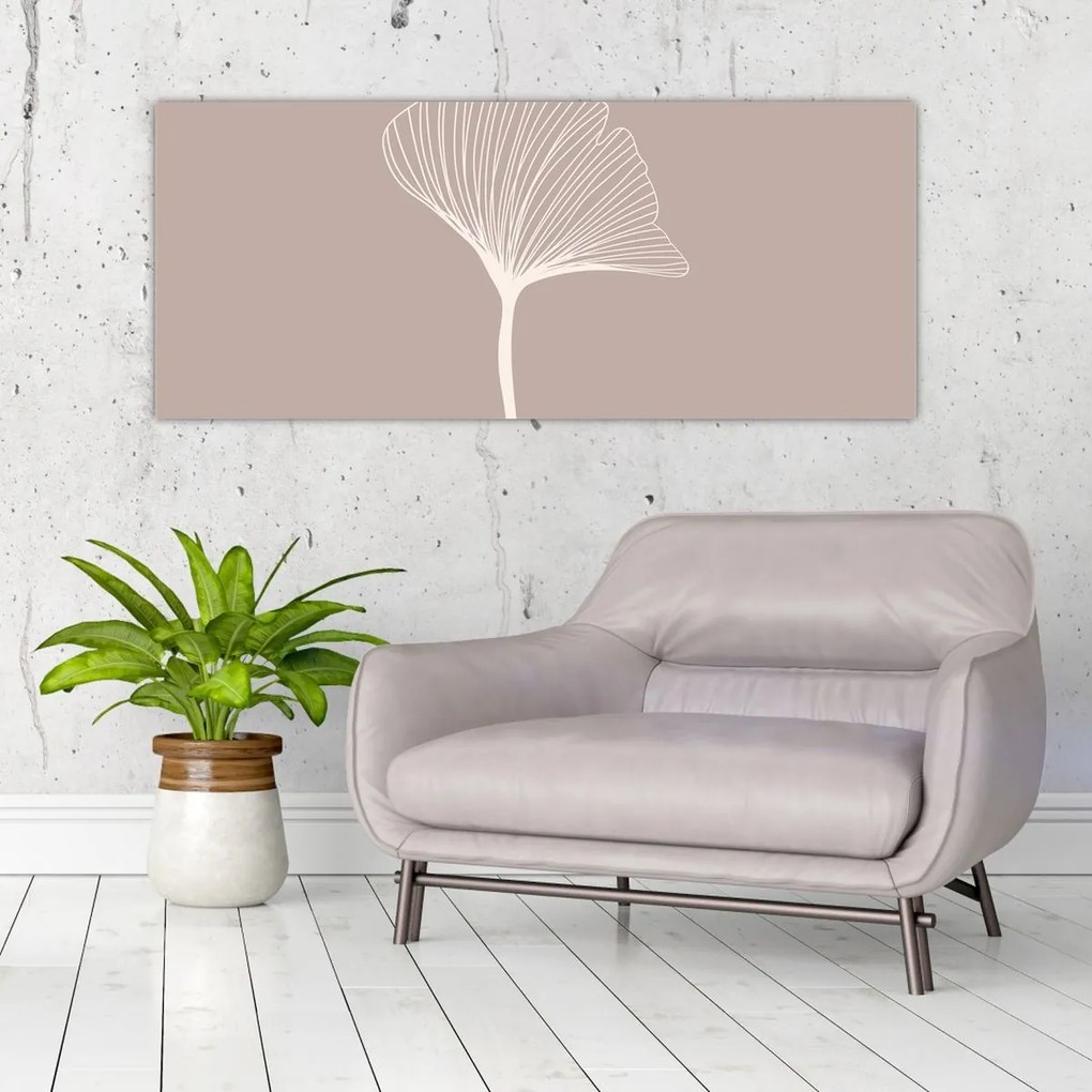 Obraz - Béžové listy N⁰5 (120x50 cm)