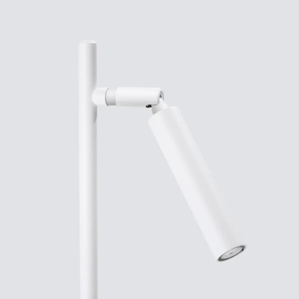 Stolná lampa Pastelo, 1x biele kovové tienidlo