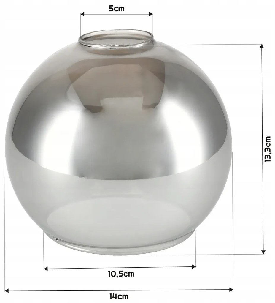 BERGE Sklenená LED nástenná lampa 1xE27 - dymová guľa