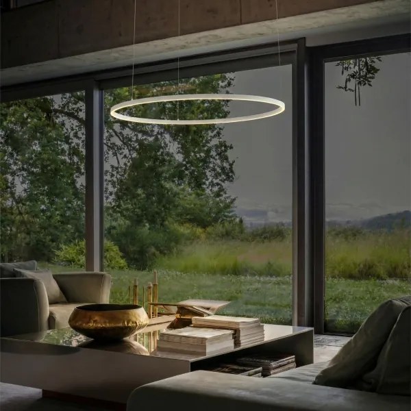 Ideal Lux - Závesné LED svietidlo na lane ORACLE SLIM LED/53W/230V 2700K priemer 90 cm biela