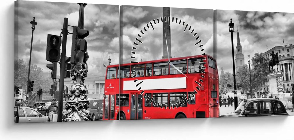 Obraz - Trafalgar Square (s hodinami) (90x30 cm)