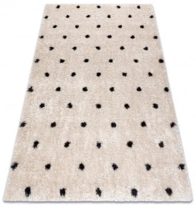 Koberec FLUFFY 2370 shaggy bodky - krém / antracit