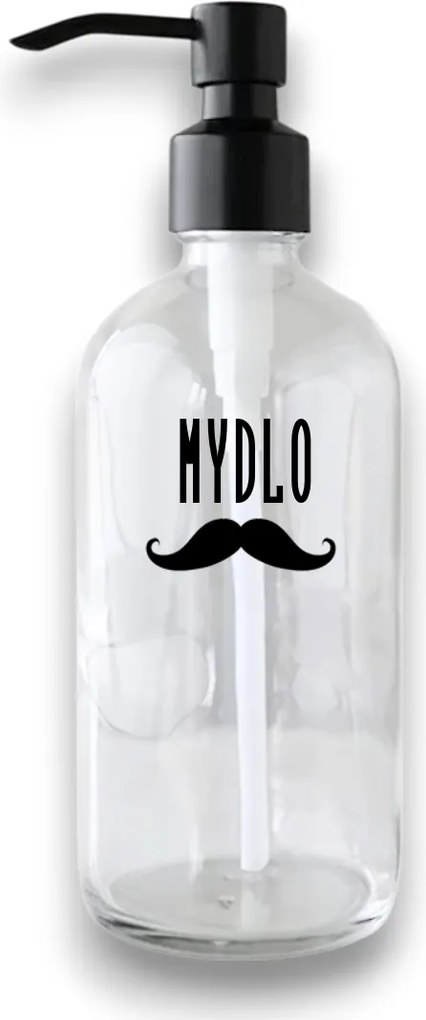 Označto Štítok/nálepka do kúpeľne Mydlo - SLIM, fúzy Farba písma: Strieborná