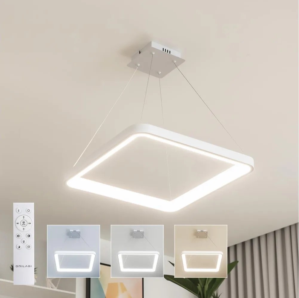 Brilagi - LED stmievateľný luster na lanku FALCON SLIM LED/50W/230V 50x50 cm biela + diaľkové ovládanie
