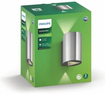 Philips 17357/47/P0 - LED vonkajšie nástenné svietidlo BUXUS 2xLED/4,5W IP44