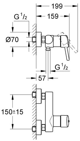 GROHE 32210001 - Sprchová batéria CONCETTO DN 15 lesklý chróm