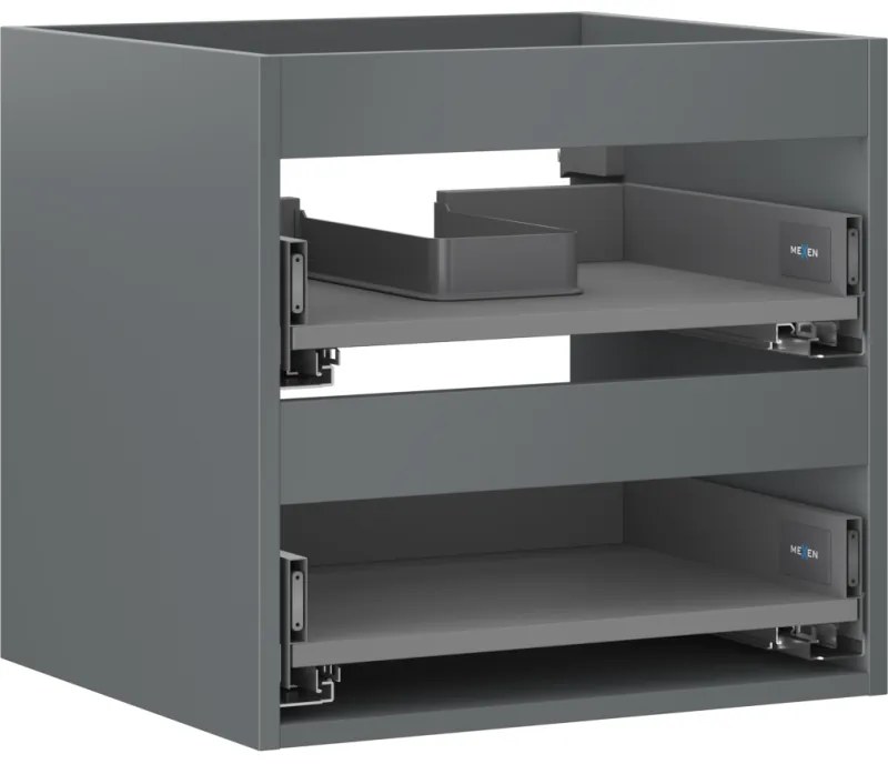 Mexen Box-A, závesná skrinka 50 cm, 2 zásuvky, grafitová matná, 91AX0-0500-470-2-66