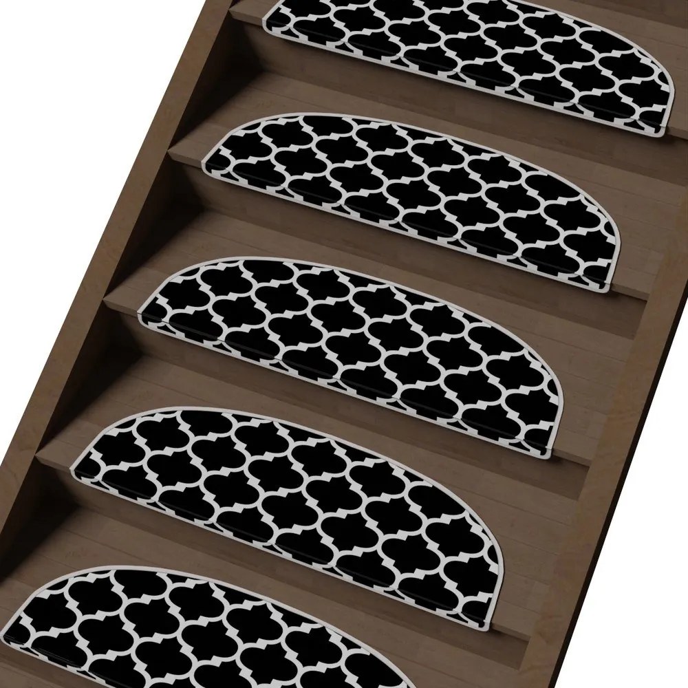 Čierno-biele nášľapy na schody v súprave 16 ks 20x65 cm Madalyon – Vitaus