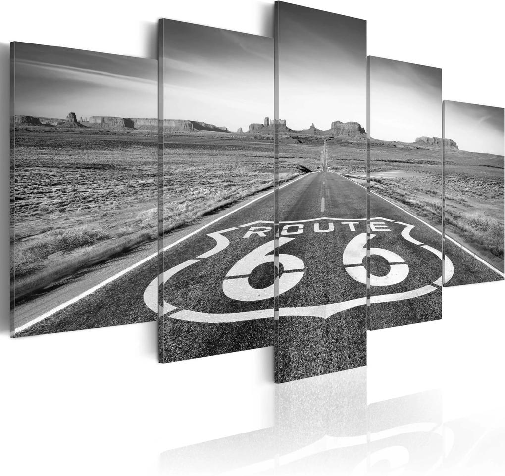 Obraz - Route 66 - black and white 100x50