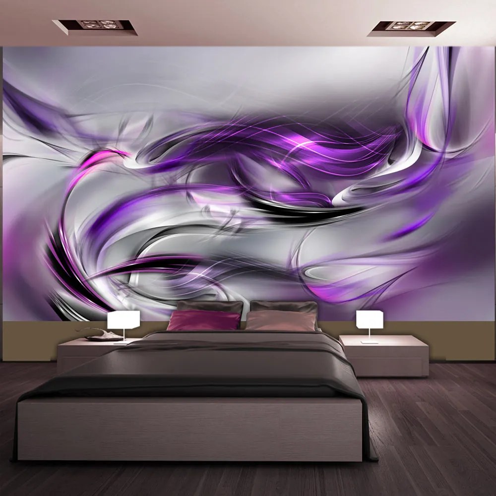 Artgeist Fototapeta - Purple Swirls II Veľkosť: 490x280, Verzia: Samolepiaca