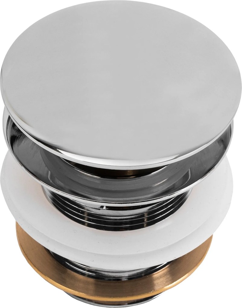 Rea Rea, univerzálna vaňová odtoková zátka typu Click-Clack 6cm, bez prepadu, chrómová, REA-W2013
