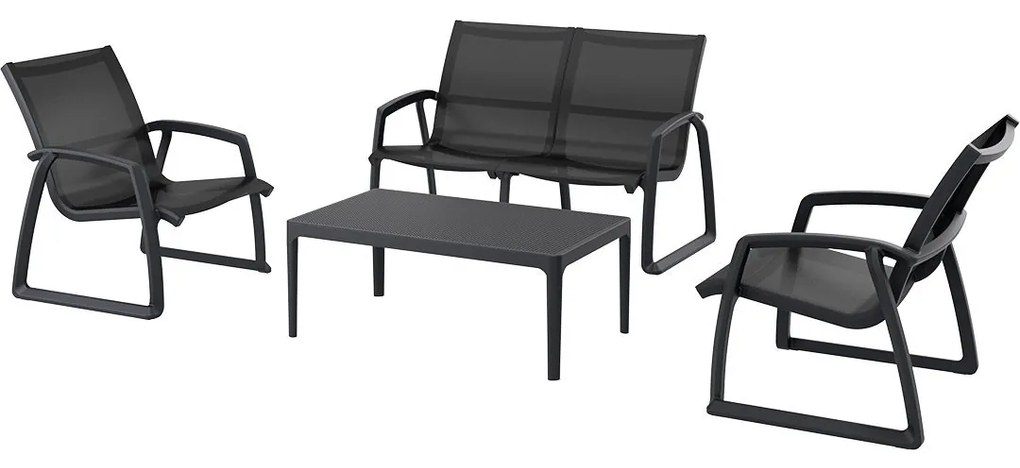 PACIFIC LOUNGE záhradný set s podrúčkami taupe