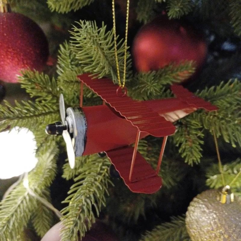 DECOLED Kovové letadlo, 11,7 x 10,4 x 6,7 cm, červené