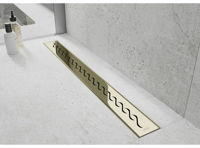 Mexen Flat M18 nerezový sprchový žľab 60 cm, zlatá, 1523060-15