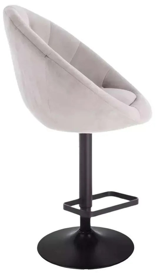 LuxuryForm DESIGN Barová stolička VERA VELUR na čiernom tanieri - svetlo šedá