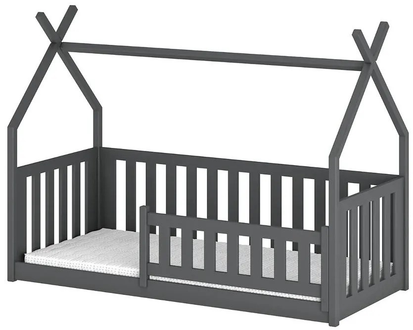 Posteľ Domček Bodzio 90x200 grafit
