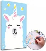 Maľovanie podľa čísel LAMA JEDNOROŽEC –  nízka náročnosť 40x60