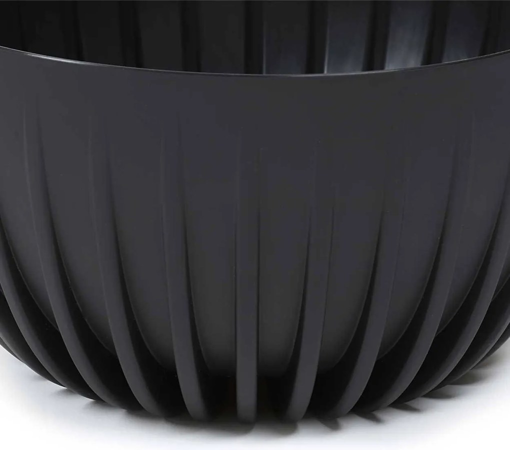 Kvetináč STRIPPED Eco 23,6x14 cm čierny