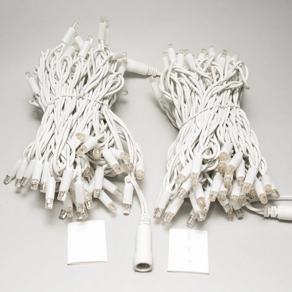 DECOLED LED světelný řetěz FLASH, 20 m, teple bílá, 120 diod, IP67, bílý kabel, Easy Fix