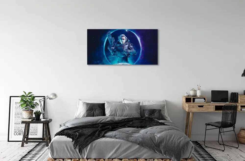 Obraz canvas Space žena moon 140x70 cm