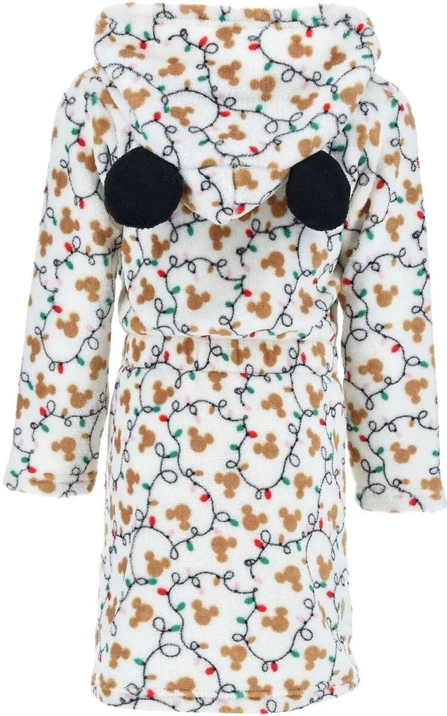 Dievčenský vianočný coral fleece župan s kapucňou Minnie Mouse, EU 128 Biela