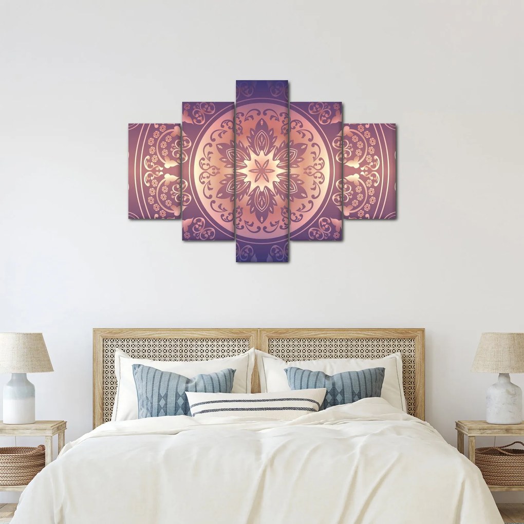 Obraz - Mandala na fialovom gradiente (150x105 cm)