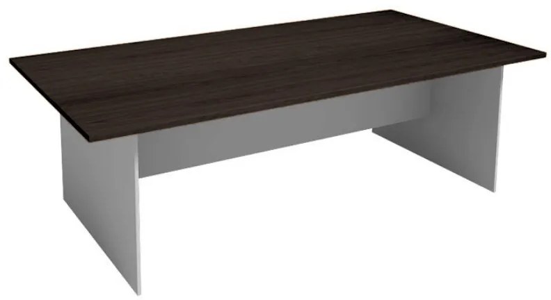 Rokovací kancelársky stôl PRIMO GRAY, 240x120 cm, sivá/wenge