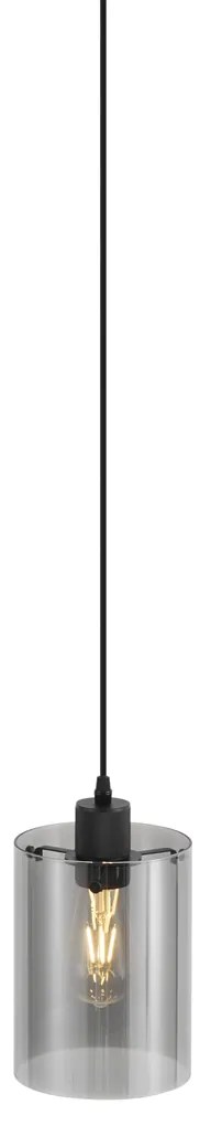 Moderný reflektor čierny s dymovým sklom pre 1-fázový koľajnicový systém - Iconic Dome