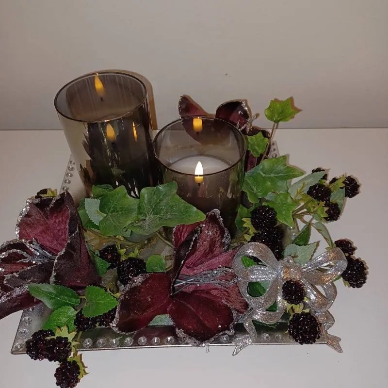 DECOLED Mašle, 9 x 8 cm, strieborná