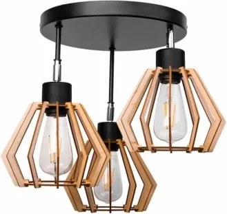 Stropná závesná lampa 3xe27 diamond wood