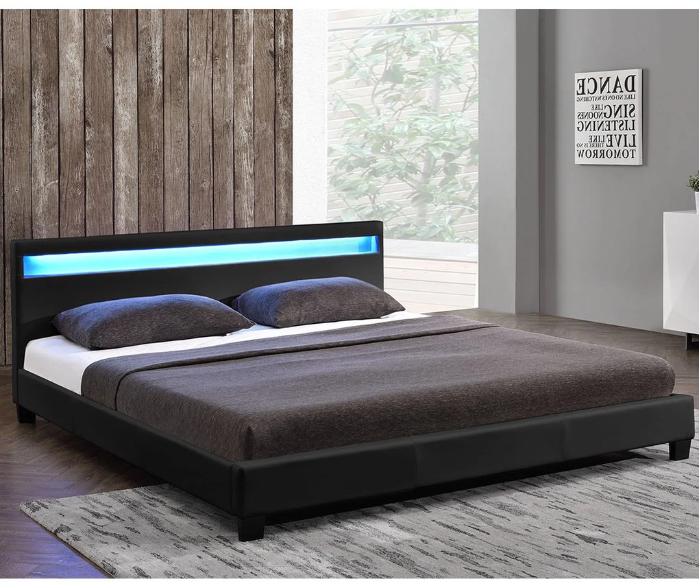 Paris čalúnená posteľ 160x200 cm - čierna