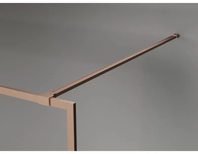 Mexen Kioto-F, sprchová zástena s rámom 135 x 202 cm, 8 mm číre sklo, profil medená matná, 800-135-104-65-00