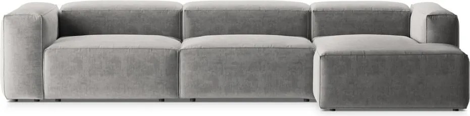 Svetlosivá rohová pohovka (pravý roh/s leňoškou) Bergamo – Cosmopolitan Design