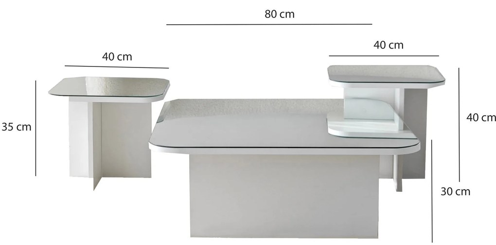 Sada konferenčných stolčekov Jazz biela